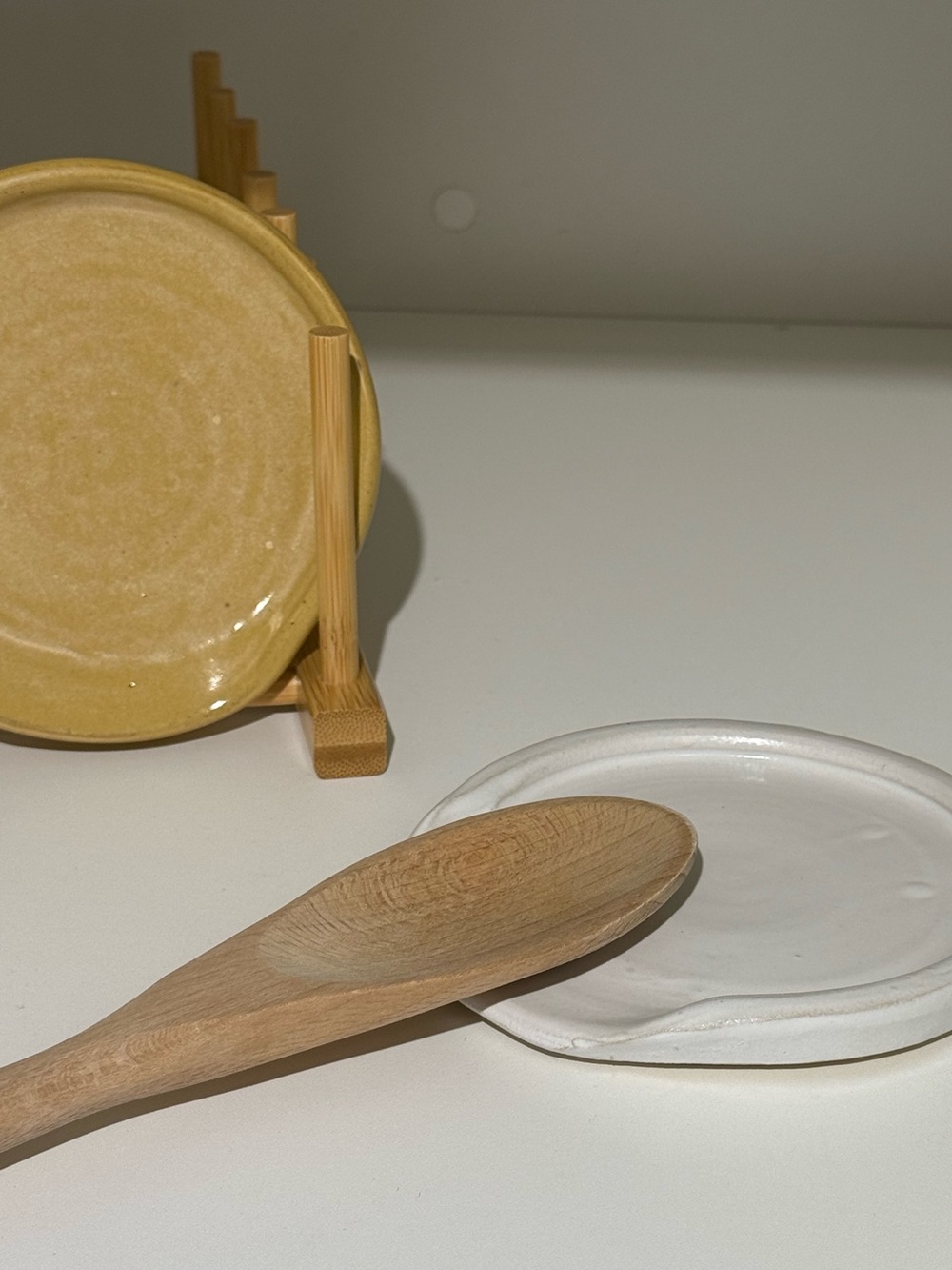 Ceramic Spoon Rest In Butter Yellow - Picture 4 of 4